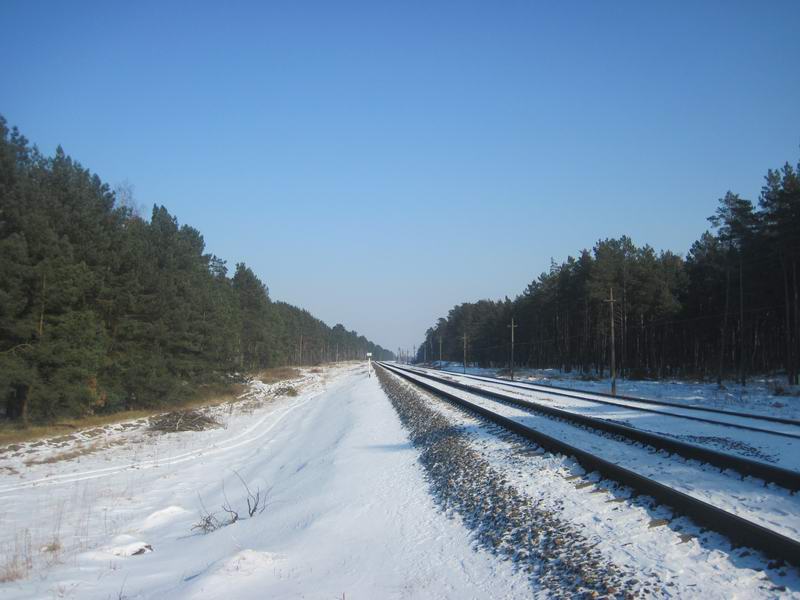 Пересекли железную дорогу