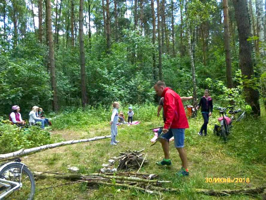 Собираем дрова для костра