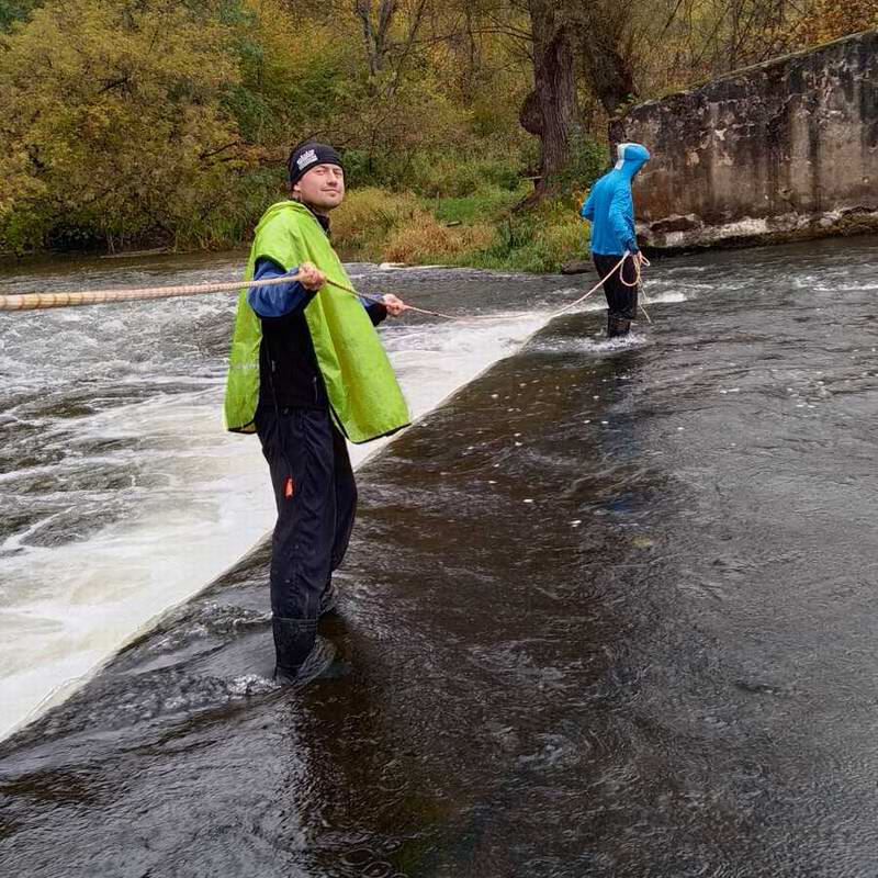 Тянем верёвку через водопад