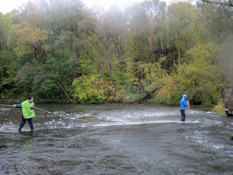 Тянем верёвку через водопад