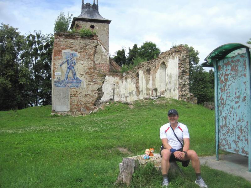 Остановка у первой кирхи в Зеленополье.